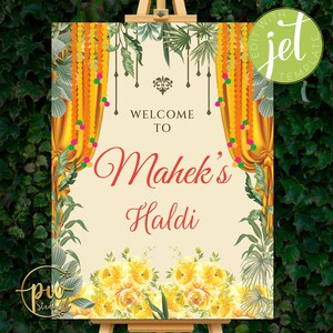 Haldi Welcome Signs as Haldi welcome board, Welcome to Haldi Signs & Haldi decoration, Haldi decor as Pithi signs, Wedding Haldi posters