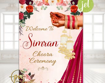 Choora Welcome Signs as Chooda Signs, Chooda Welcome Signs as Sikh Wedding sign Punjabi Wedding, Chura signs Choora ceremony & Choora Signs