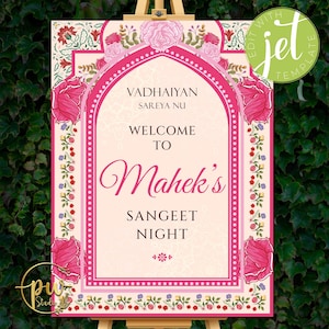 Welcome Sign, Sangeet Wedding Sign, Customizable, Anand Karaj, Engagement, Mehndi, Chunni Ceremony, Jago, Choora, Sangeet, Digital sign