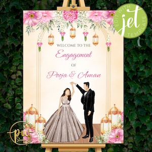 Engagement Welcome sign as Ring Ceremony Welcome Signs, Welcome Engagement sign as Roka signs Ring Ceremony sign & Indian Engagement Sign
