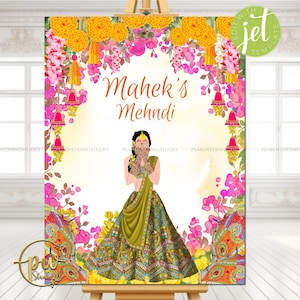 Mehndi sign as Mehendi signs, Mendhi welcome sign Mendhi sign, Mehndi welcome signs as Mehndi decor, Mehndi posters & Mehendi Welcome Sign