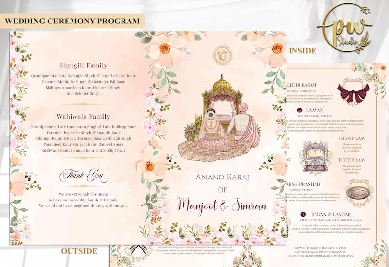 Sikh Wedding guide & Sikh ceremony programs Punjabi, Sikh wedding programs Anand Karaj guides, Sikh ceremony guide Anand Karaj Program Sikh image 6