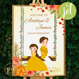 Haldi welcome sign Pithi signs & Haldi decor, Haldi posters as Haldi welcome board, Welcome to Haldi Signs Haldi decoration as Haldi signs