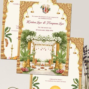 Hindu Wedding Video Invitation, Digital Wedding Invite, Indian Marriage E-Invite, Custom Animated Invitation, Hindu Wedding Video Invite image 3