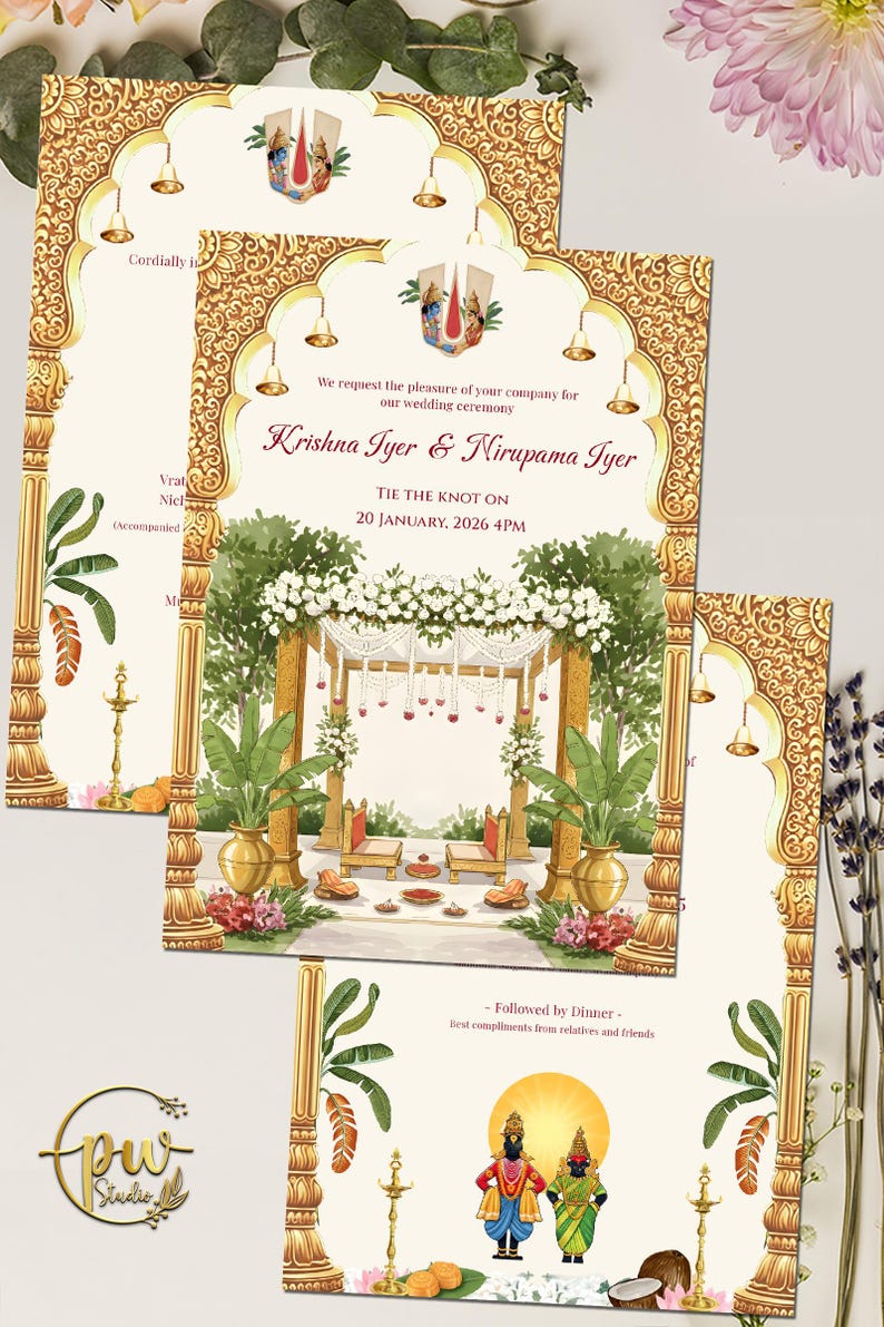 Hindu Wedding Video Invitation, Digital Wedding Invite, Indian Marriage E-Invite, Custom Animated Invitation, Hindu Wedding Video Invite image 3