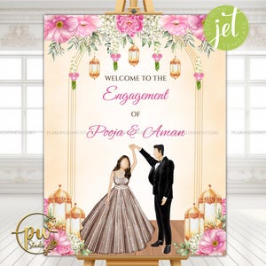 Engagement Welcome sign as Ring Ceremony Welcome Signs, Welcome Engagement sign as Roka signs Ring Ceremony sign & Indian Engagement Sign