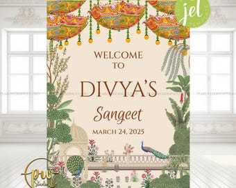 Sangeet Welcome Sign Indian Sangeet Decor, Indian Sangeet Sign as Sangeet Poster, Indian Wedding Sangeet Sign as Indian Wedding Welcome Sign