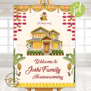 Pichwai Graha Pravesh Welcome Sign | Griha Pravesh Decoration Sign | Vastu Pooja Sign | Digital Download Indian Housewarming Welcome Sign