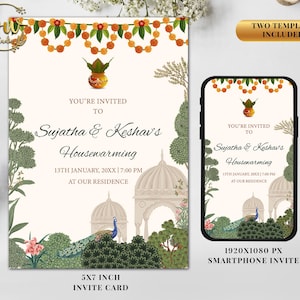 Invito digitale Grihapravesh Invito Gruhapravesam, invito per l&#39;inaugurazione della casa tamil Invito digitale per l&#39;inaugurazione della casa indiana Invito Gruhapravesham