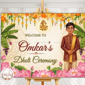 Dhoti ceremony sign, Pancha Kattu sign, Panchalu welcome sign, Dhoti welcome sign, Dhoti function welcome sign, Panchalu Welcome sign