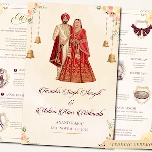 Modelli di guida per matrimoni sikh, guide per cerimonie sikh e programmi per cerimonie indiane, guide Anand Karaj, guida per matrimoni punjabi, programmi Anand Karaj