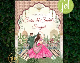 Indian Sangeet Signs Welcome to Sangeet Decor, Sangeet Welcome Sign & Sangeet Poster, Indian Wedding Sign as Indian Wedding Welcome Sign