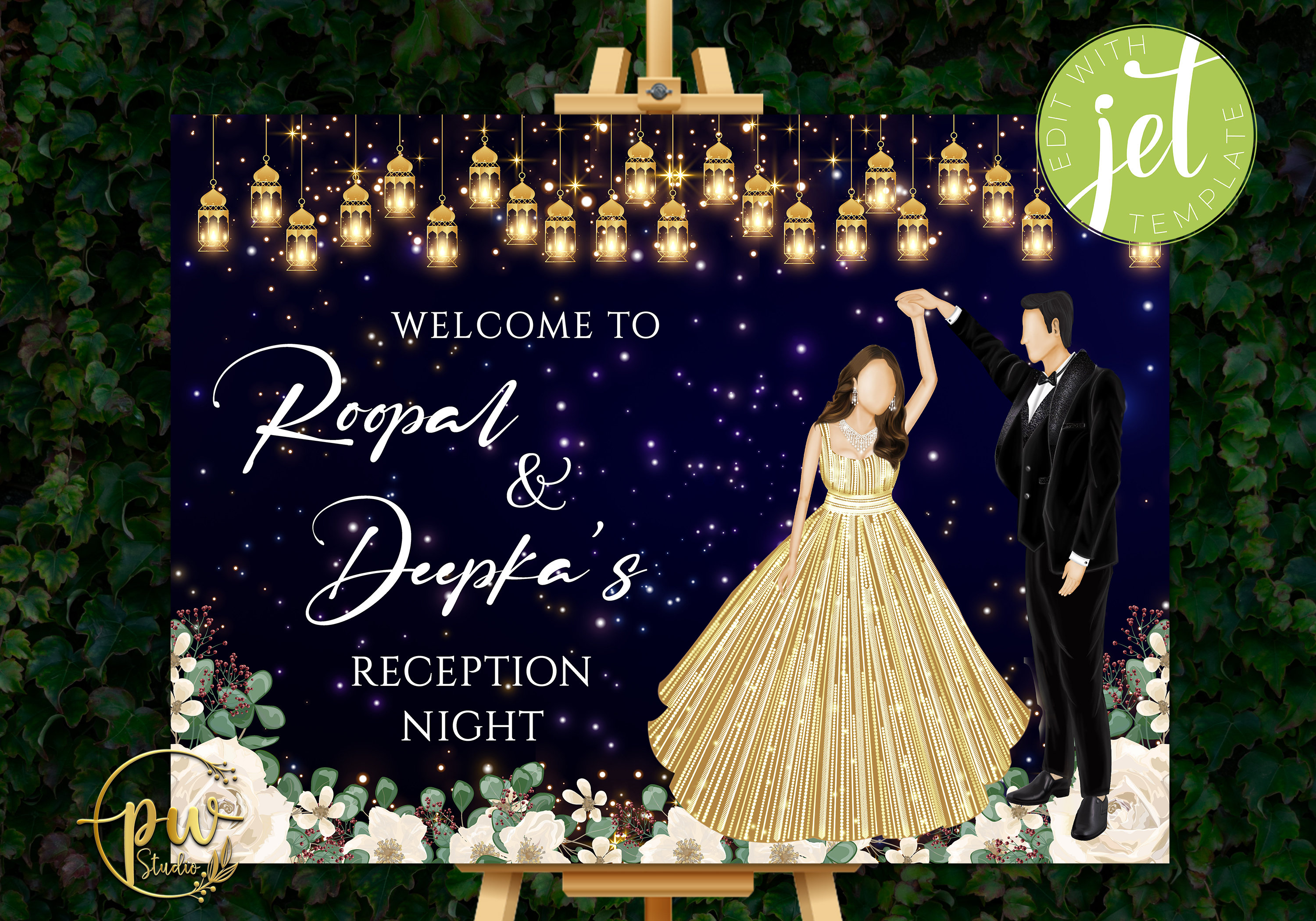 Indian Reception sign & Indian Wedding Reception sign, Indian Reception Welcome signs as Welcome to Reception sign, Indian Reception signage