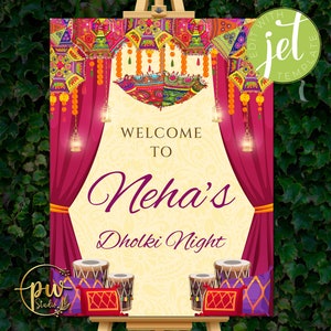 Dholki Welcome Signs as Dholak Welcome signs, Muslim Dholki Decor signs & Dholki Night Signs, Dholak Night signs as Punjabi Dholki signs