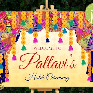 Haldi Welcome Signs & Haldi decoration, Haldi welcome board as Welcome to Haldi Signs, Haldi decor as Pithi signs, Wedding Haldi posters