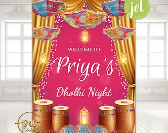 Dholki Welcome Signs as Dholak Welcome signs, Muslim Dholki Decor signs & Dholki Night Signs, Dholak Night signs as Punjabi Dholki signs