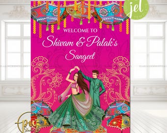 Welcome to Sangeet Decor Indian Sangeet Signs, Sangeet Welcome Sign & Sangeet Poster, Indian Wedding Sign as Indian Wedding Welcome Sign