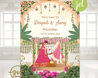 Indian Wedding Welcome Sign, Phera Couple (Digital Download)