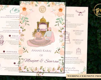 Sikh Wedding guide & Sikh ceremony programs Punjabi, Sikh wedding programs Anand Karaj guides, Sikh ceremony guide Anand Karaj Program Sikh