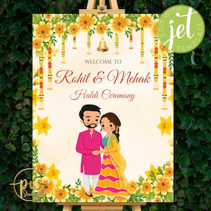 Haldi welcome sign Haldi poster, Welcome to Holud Sign & Welcome Pithi sign as Wedding Haldi decor, Pithi Welcome Sign as Haldi decoration