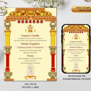 Upanayanam invitations Thread Ceremony invites, Thread Ceremony invitations as Upanayan invitation, Yagnopavith invites as Yagnopavith cards