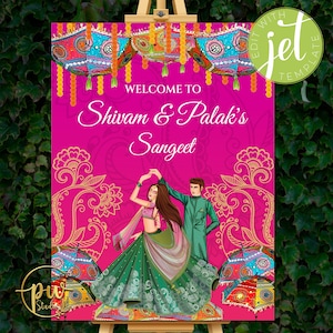 Signes indiens de bienvenue de Sangeet, signe de bienvenue de Sangeet et affiche de Sangeet, signe de mariage indien comme signe de bienvenue de mariage indien