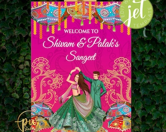 Welcome to Sangeet Decor Indian Sangeet Signs, Sangeet Welcome Sign & Sangeet Poster, Indian Wedding Sign as Indian Wedding Welcome Sign