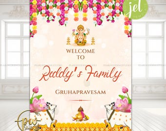 Pichwai Indian Housewarming Welcome Sign | Graha Pravesh Decor (Digital Download)