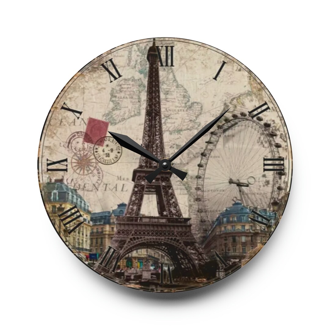 Wall Clock, Acrylic Wall Clock, Office Wall Clock, Paris Wall Clock