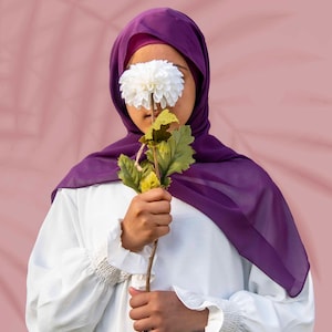 Instant Hijab for Girls | Premium Chiffon Hijab | PerfectFit Collection | Grape Glamour Purple Hijab, Hijab Gift Set