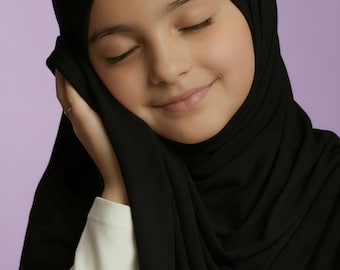 Black Jersey Hijab - Ultra-Soft Snug Fit for Girls & Women
