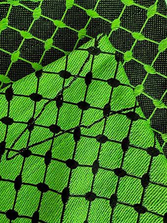 パレスチナ製クーフィーヤ（緑） 緑色のパレスチナのクーフィーヤ・スカーフ | 「アル・クッズ