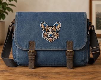 4" embroidered Albert The Corgi PopArt original design patch