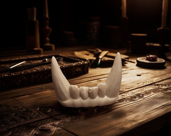 Resin Cosplay Orc Tusks - Crooked and Chipped style (lower teeth)