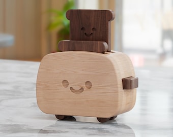 Hand Carved Wooden Toaster Art Toy: Li'l Toasty and the Toast Bros