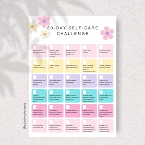 Thirty Day Self Care Challenge Printable