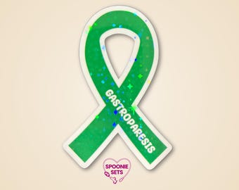 Gastroparesis Awareness Sticker | Green Ribbon Invisible Illness Decal