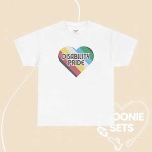 T-Shirt - Disability Pride Heart - Disability Awareness Tee, Advocacy, Invisible Illness, Chronic Illness Gift, Spoonie Shirt