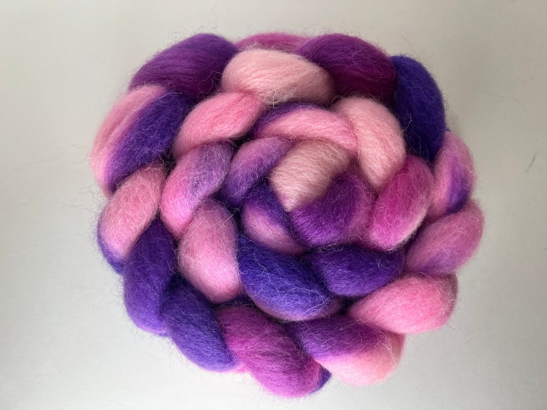 Hand-dyed Cheviot Braided Combed Top Roving - 4.6 Ounces - 30-35 Micron ...