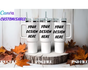 40 Unzen Becher Vorlage Mockup, Canva Hand Voll Wrap Mockup, Schöne Anpassbare Becher Mockup 40 Unzen