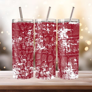 Abstract Art Prints featuring Red Patterns, 3D Tumbler Design with Sublimation Wrap, 20oz Tumbler and Tumbler Wrap