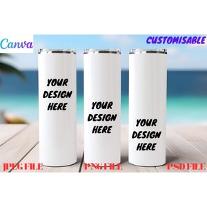 20Oz Beautiful Natural Tumbler Mockups , Canva Tumbler Template Drag and Drop , Tumbler Canva Mockup 20oz