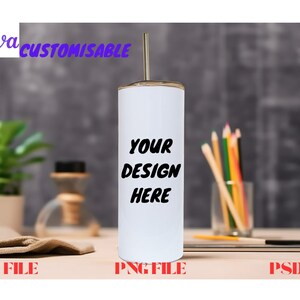 20Oz Single Skinny Tumbler Mockups , Canva Tumbler Template Drag and Drop , Tumbler Canva Mockup 20oz