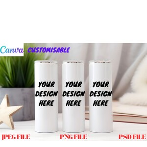 20Oz Natural Tumbler Mockups Customizable , Canva Tumbler Template Drag and Drop , Tumbler Canva Mockup 20oz