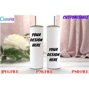 Customize Tumbler Mockups 20oz , Canva Tumbler Template Drag and Drop , Tumbler Canva Mockup 20oz
