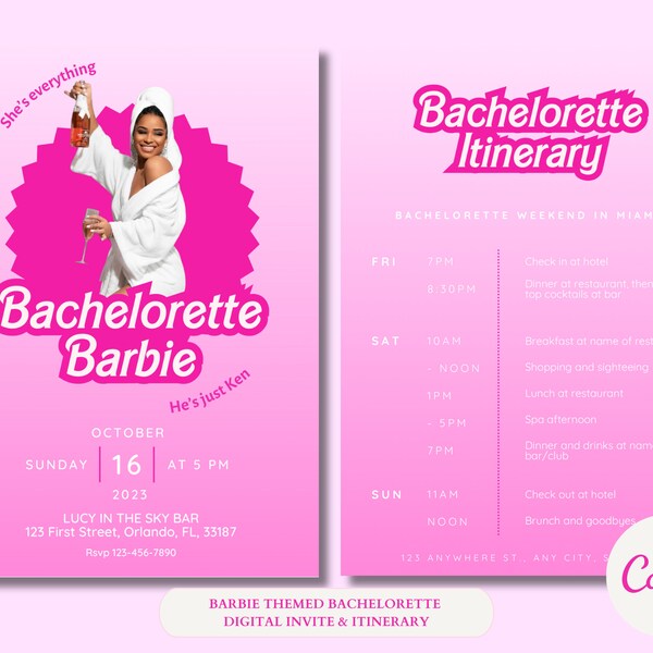 Barbie Digital Itinerary - Etsy