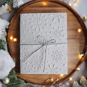 Christmas card sets with envelopes,  A2 card set, Winter  snowflakes, blank cards, embossed cards, embossed snowflakes, Holiday cards