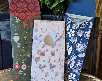 Handmade Decorative Cash Envelopes with Seals, Set of 5