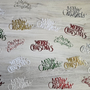 Découpes joyeux Noël, élément de mot joyeux Noël, papier cartonné de Noël découpé, fabrication de cartes, scrapbooking, cartes de voeux, travaux manuels
