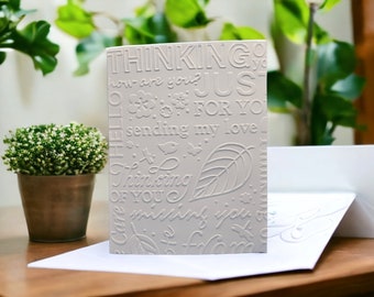 Embossed Thinking of You Card Panel: A2 card front layer